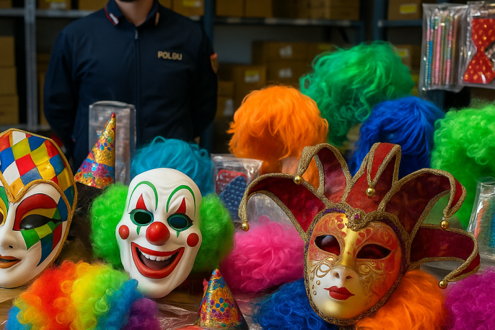 Immagine di articoli sequestrati durante il Carnevale sicuro