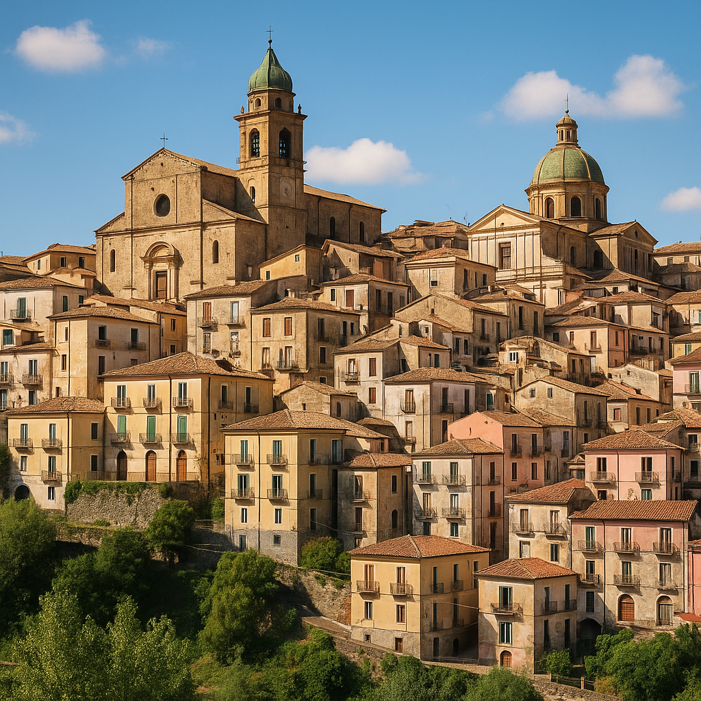 Panorama di Montalto Uffugo con vista sui suoi monumenti storici